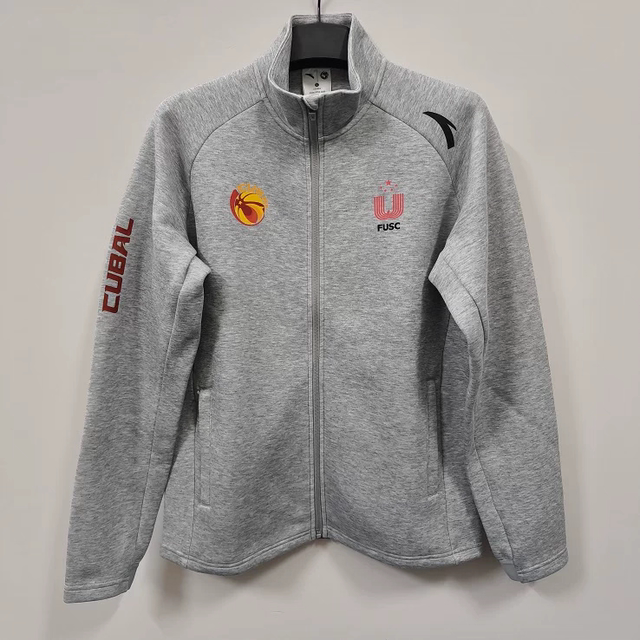 ANTA Cuban collar L-League equipment jacket men's and women's coach uniform autumn and winter stand-up collar knitted sports top 152441755