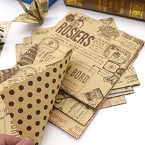  15 cm square handmade origami hand account European and American kraft paper pattern retro nostalgic double-sided printing material