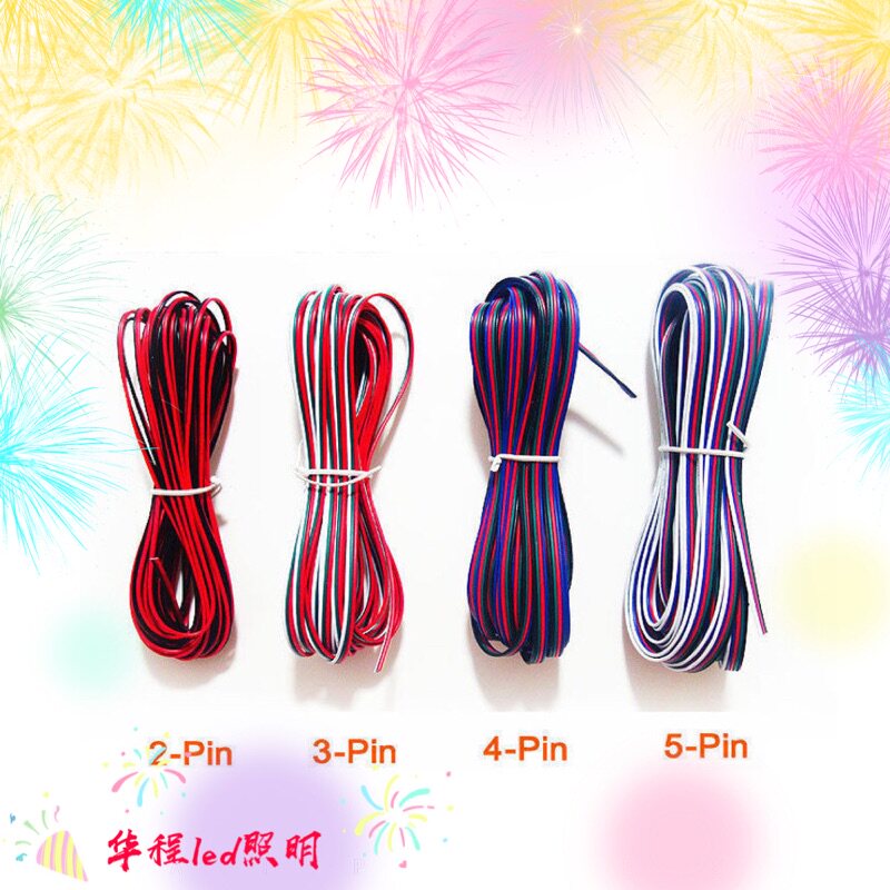 LED electronic red and black line 12V 24V low voltage LED strip extension with LED light bar special cable