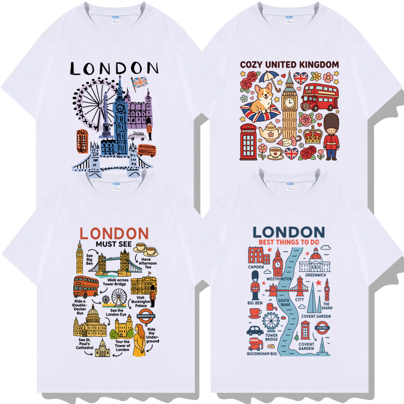 London, Uk, Iconic Buildings, City Landmarks, Attractions, Tourist Sites, Short-Sleeved T-Shirts, Clothing, Half-Sleeves London, Uk, Iconic Buildings, City Landmarks, Attractions, Tourist Sites, Short-Sleeved T-Shirts, Clothing, Half-Sleeves