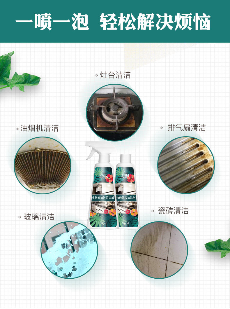 厨房油污清洁剂 500ml*3瓶 图5