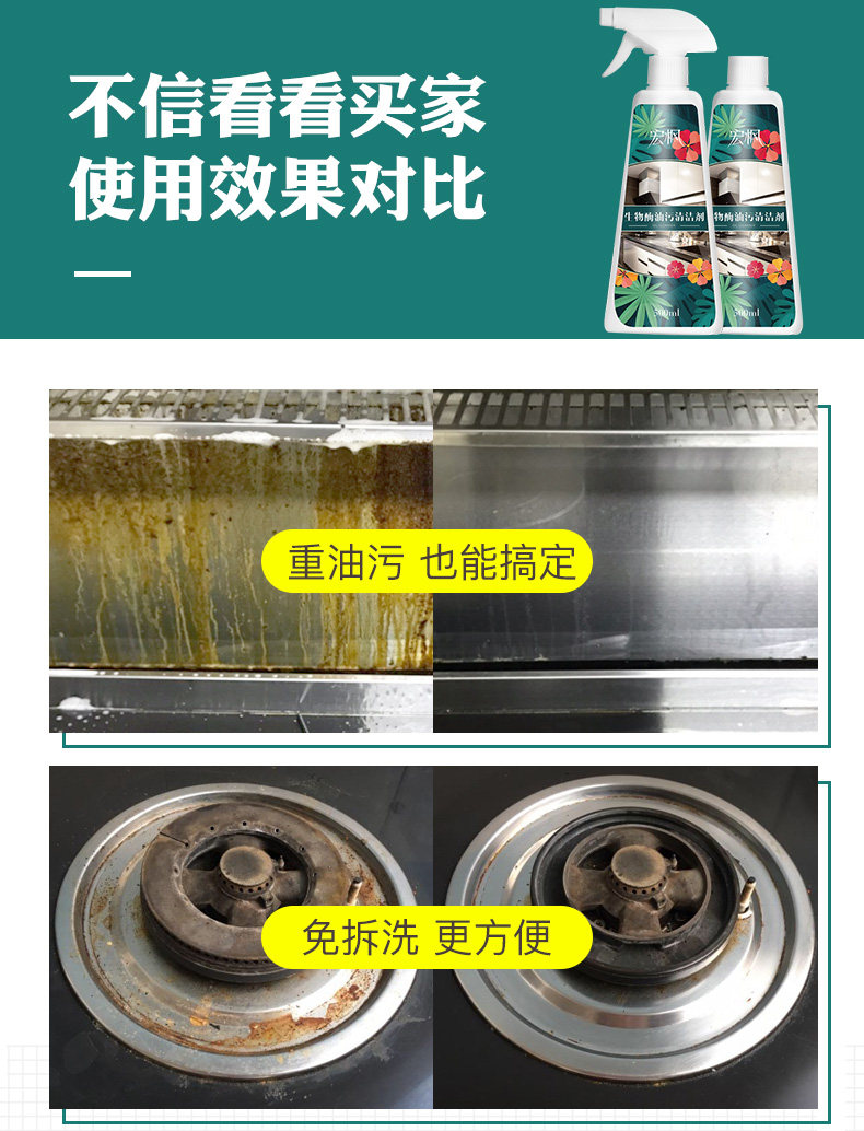 厨房油污清洁剂 500ml*3瓶 图6
