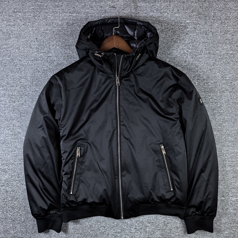 Men's Hooded down Jacket Boss European Standard 90 White Duck down Windproof down Jacket Jacket