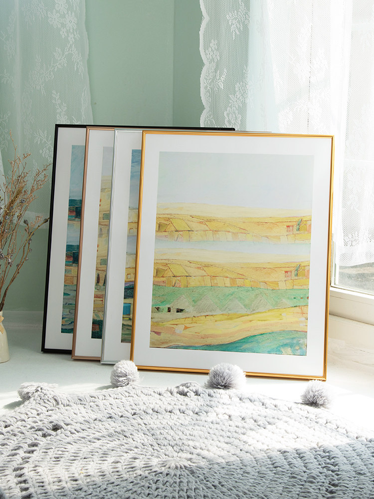 Narrow edge aluminum alloy framed picture frame creative wall hanging 4K8k photo frame certificate 2432 inch poster frame puzzle frame custom