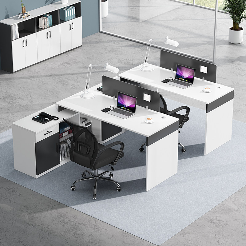 Financial desk double office computer desk simple modern office staff desk and chair combination card slot