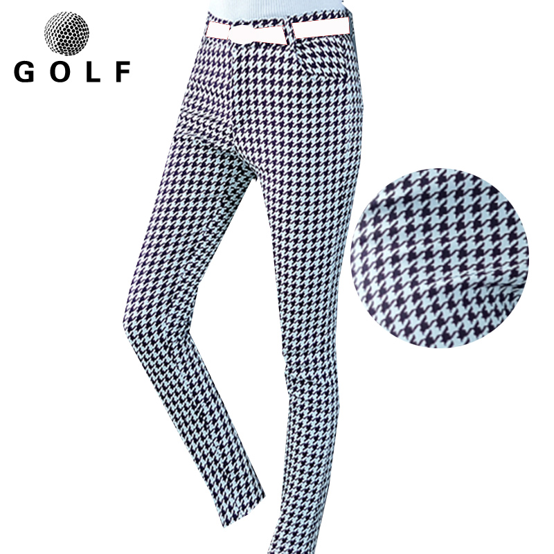 Golf Clothing Women's Pants Plaid Trousers Thousands Birds Ggander Pants 2022 Spring Autumn Winter Casual Straight Drum Pants