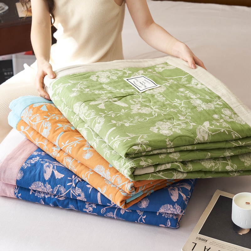 Delightful and Washable High-End Combed Double-Layer Gauze Cotton Summer Quilt, Xinjiang Cotton Thin Quilt for Air-Conditioned Summer Cooling