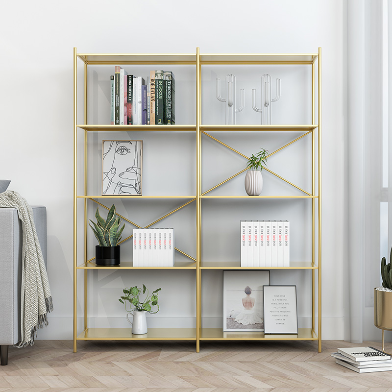 Nordic wrought iron floor rack living room partition shelf office simple display display rack multi-layer storage cabinet