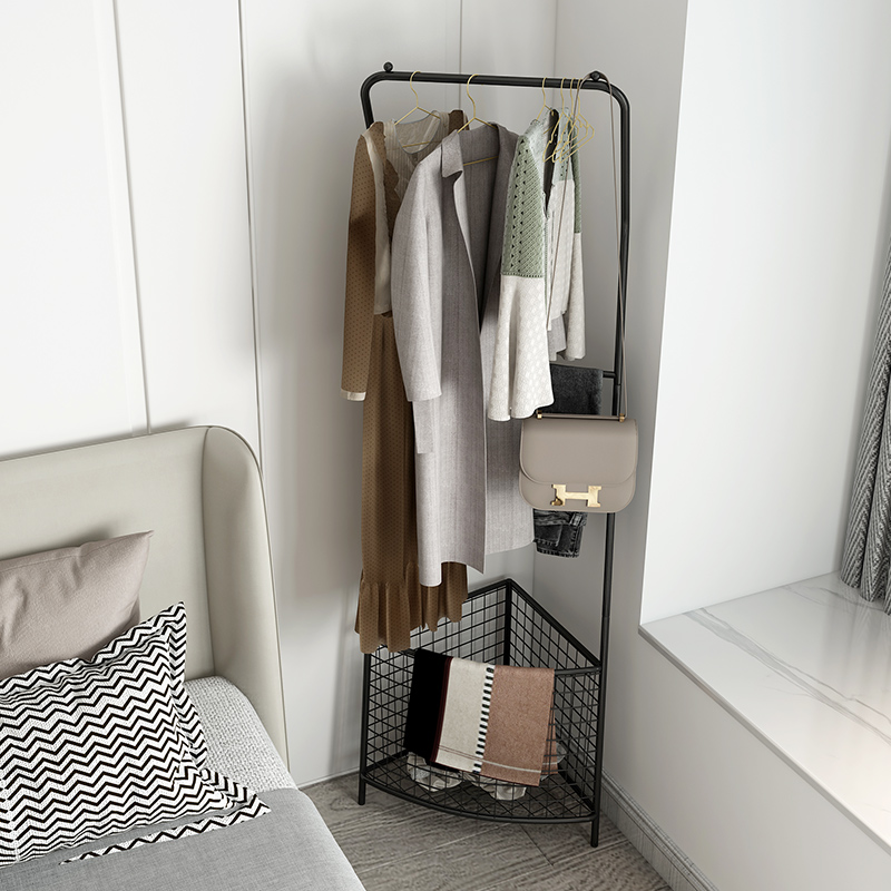 Bedroom Wall Corner Hanging Hanger Home Floor Corner Clothing Shelving Shelving Racks Indoor Corner Putting Clothes Racks