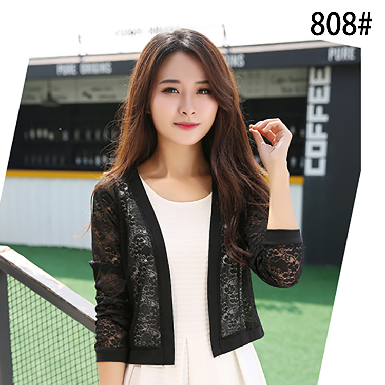 Ren đầu vest ngắn áo khoác nhỏ khăn choàng mùa hè hoang dã ngắn áo khoác nữ mỏng ngắn- tay bên ngoài chiếc áo đan len áo phao lông vũ nữ