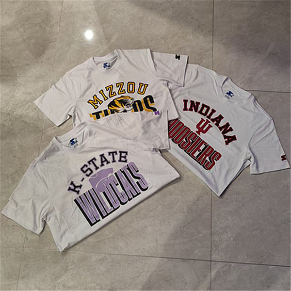 Foreign Trade Surplus Goods, European and American College Team Logo Printed Men's Sports Casual Short-Sleeve T-Shirt