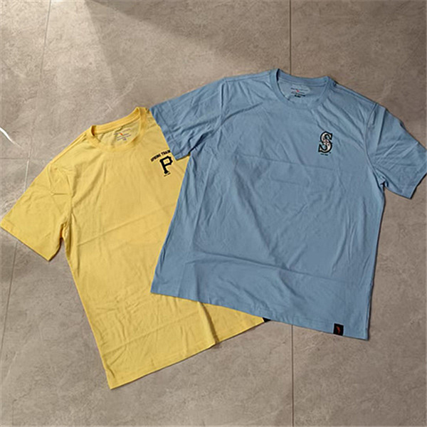Foreign Trade Surplus Margarita Vior American Baseball Logo Double-Sided Printed Men's Sports Casual Crew Neck T-Shirt