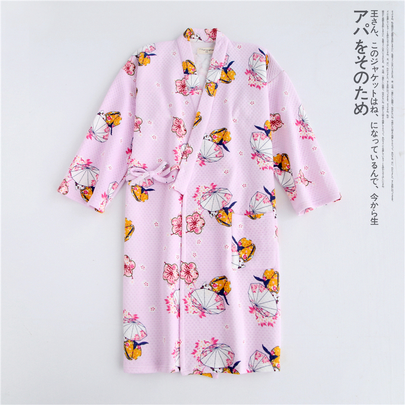 Mùa thu và mùa đông áo choàng nữ mùa đông dày và phần dài bông bông không khí lớp đồ ngủ cotton áo choàng sandwich mùa đông quần áo ngủ