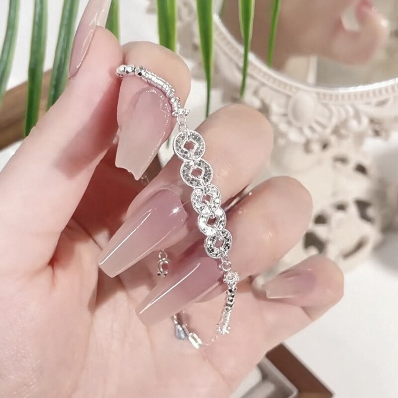 999 Pure Silver Five Emperors Coins Wrapped Around Broken Silver Coins Copper Coin Bracelet for Women 2026 New Light Luxury Valentine's Day Gift