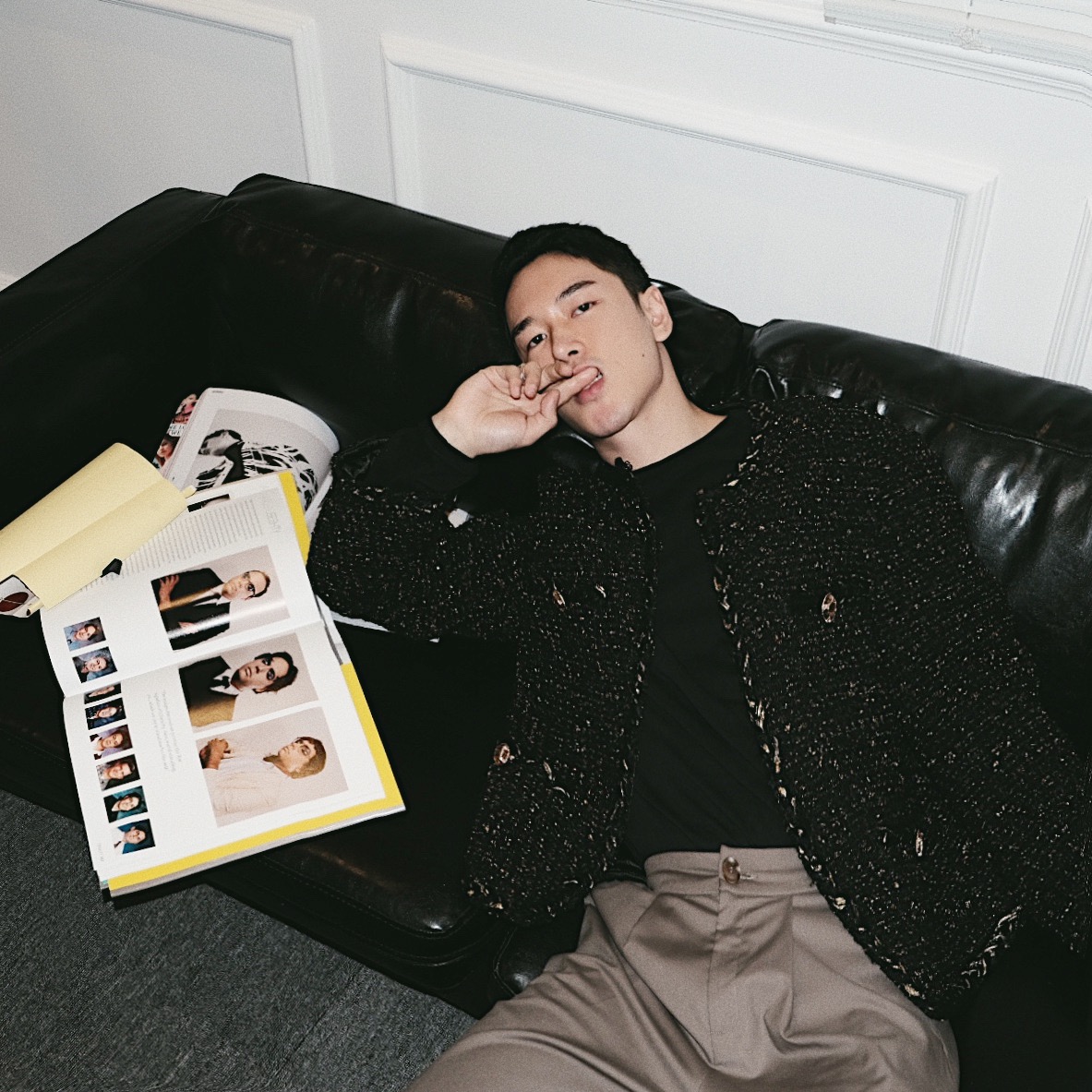 24KHOMME private custom starry gold silk jacket small fragrant style jacket jacket jacket male temperament short