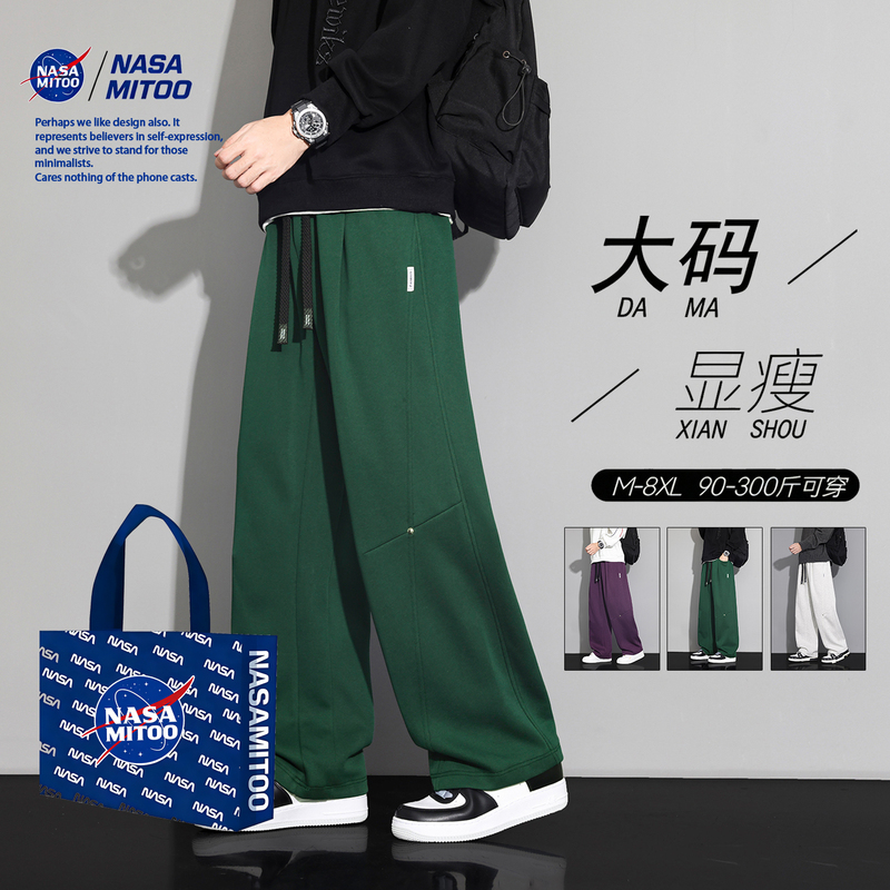 Nasamitoo Plus-Size Men's Pants Spring and Autumn Loose Deconstructed Sports Sweatpants Drapey Straight Casual Long Pants Nasamitoo Plus-Size Men's Pants Spring and Autumn Loose Deconstructed Sports Sweatpants Drapey Straight Casual Long Pants