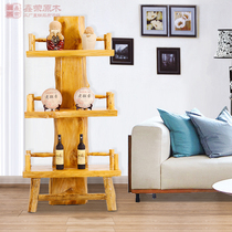  Camphor wood Bogu rack Solid wood multi-treasure pavilion entrance cabinet living room modern screen partition tea shelf display rack personality