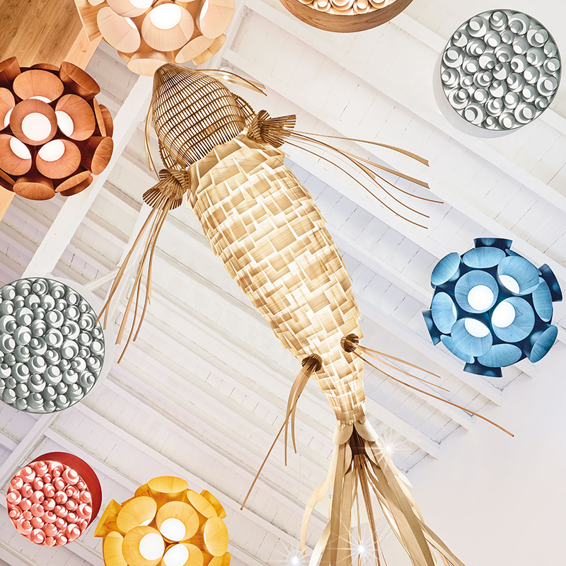 Nordic Engineering Seafood Restaurant Model Room Hotel Restaurant B&B Villa Wood Art Fish Shaped Art Chandelier - Taobao