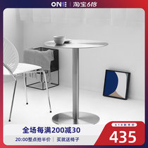 Stainless Steel Industrial Wind Outdoor Metal Round Table Nordic Modern Minimalist Tennis Red Ins Coffee Hall Milk Tea Shop Table