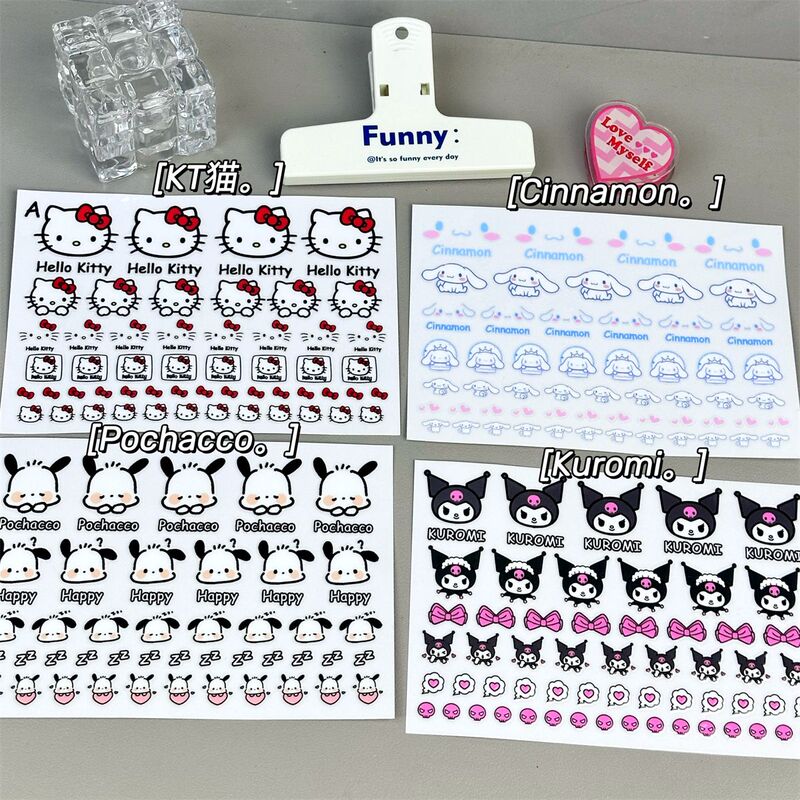 Sanrio Transfer Stickers, High-Quality ins Water Cup Stickers, Cartoon Stickers, Waterproof Phone Case, Notebook Decoration Stickers