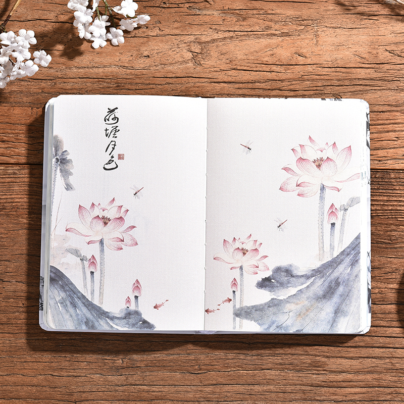 Chinese style color page Ancient style hand book notebook Color page hand book Retro hand book diary diary notebook