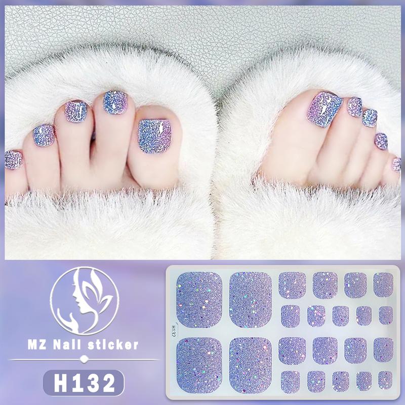 Charming Finger Gel Nail Polish Film Toenail Stickers Summer Waterproof Long-Lasting Nail Stickers Toenail Stickers Full Set