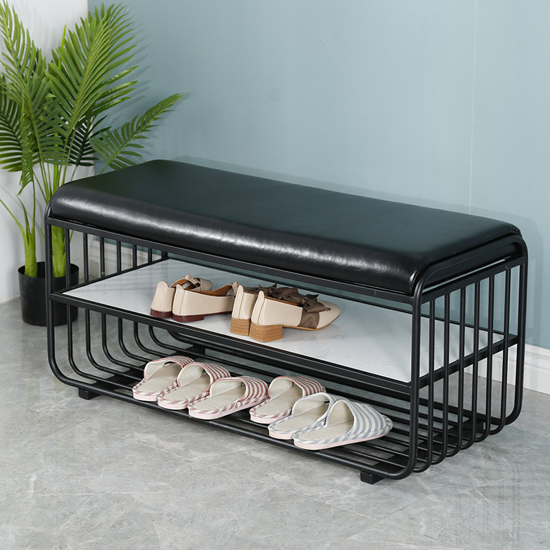 Changing shoes stool Home wearing shoes Stool Doorway Strip Soft Bag Cushions Try shoes stool Entrance Creativity Light Extravagant Minimalist