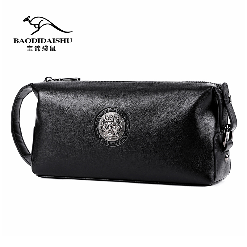 Treasure Chic Bag Rat Boy Bag Genuine Leather Bracelet New Pull Chain Money Nip Bull Leather Wallet Business Hand Grab Bag Casual Hand Grip Bag
