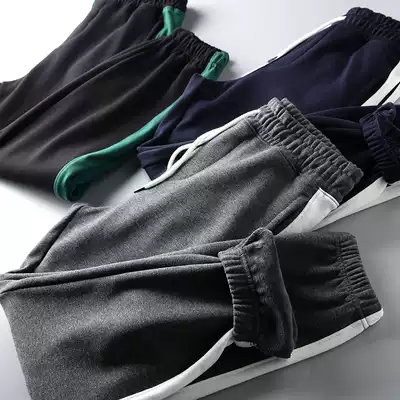 Add no price increase plus velvet warm foreign trade Men's Wear factory cut tail goods leisure sports thick cotton pants autumn and winter