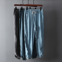 Day Single Summer Sensation Sky Silk Cotton Jeans Foreign Trade Mens Clothing Thin Air-Permeable Bungles Casual Denim Trousers Men