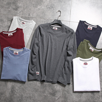 Word of mouth series AF washed and brushed mens autumn solid color basic multi-color long sleeve T-shirt base shirt tide