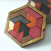 Suitable for children smart development of leisure toys Solid wood tangram recommended into