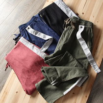 Day Series Hemp Cotton Fashion Foreign Trade Mens Clothing Factory Cut Tail Goods Summer Fashion 90% Casual Linen Pants Breathable Loose