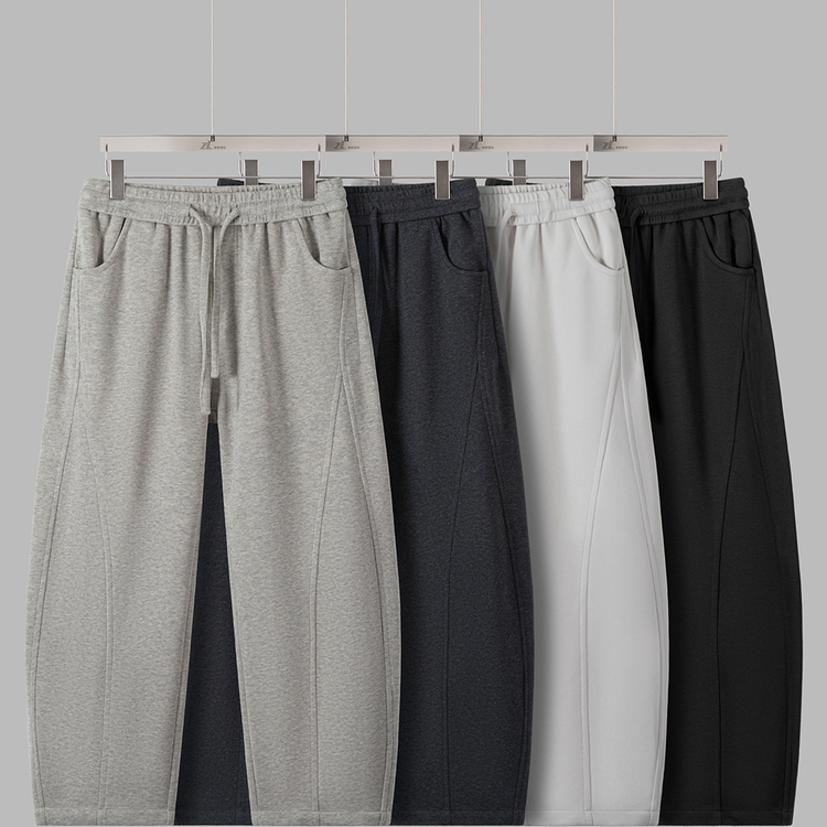 Banana Knife Pants! Autumn Men's Export Solid Color Versatile Drawstring Elastic Waist Knitted Sports Casual Sweatpants