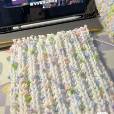 diy编织材料包 手工diy春天豆豆手混线彩虹糖围巾编织毛线材料包diy自制做送女友