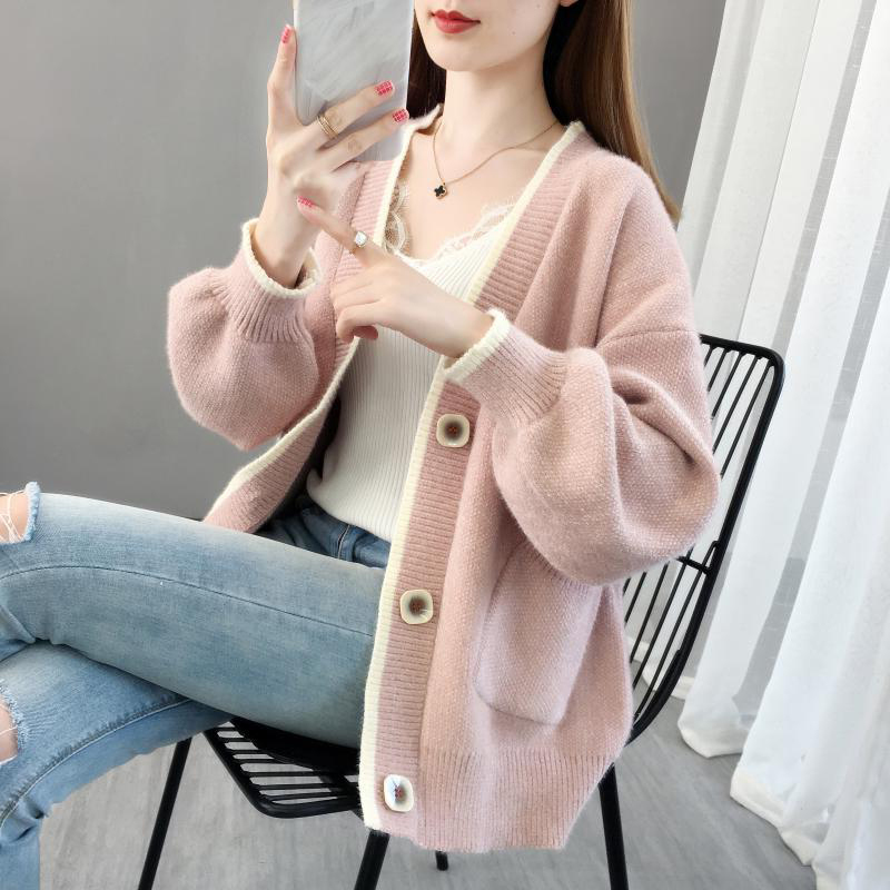 Sweater Jacket for Women 2026 New Spring and Autumn Slimming Versatile Korean Style Loose Lazy Style Thin Knitted Cardigan for Women