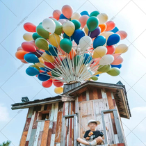 Balloon Small Wooden House Flying House Large Wooden Beauty Chen Decorative Mesh Red Punch Card Photo Drainage Prop Project Custom Factory