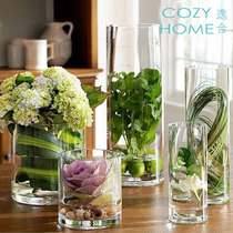 Cozyhome Comfort Creativity Transparent Glass Flower Flower Vase Cylindrical Straight Silo Drop Ground Hydroponic Floral