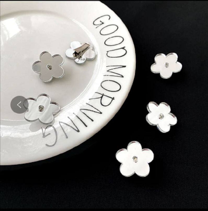 Love mirror small clip diy mirror flower mirror small flower hairpin can clip mirror side hairpin