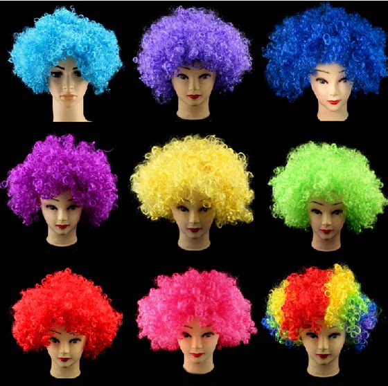爆炸头假发搞怪小丑头套演出搞笑道具彩色假发幼儿园儿童表演假发