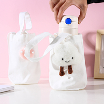 Insulated cup bag cover outside with portable anti-burn canvas eco-friendly drink cup bag portable skew cross cute universal cup sleeve