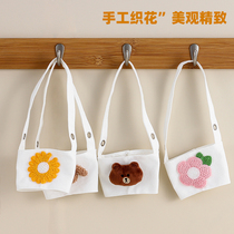 Cute milk tea cup cover cup bag outside with inclined cross hand anti-burn canvas eco-friendly drink cup bag portable universal cup cover