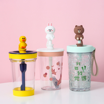 Straw cover cold brew cup dust cover Large mouth dust-proof doll straw cup can be used net red cute environmental protection silicone cover
