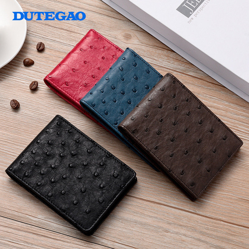 Ostrich Leather Driver's License Holster Men's Genuine Leather Motor Vehicle Driving License Card Bag Integrated Bag National Emblem Driver's License This Driver's License