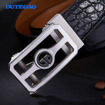 Crocodile leather belt Mens leather stainless steel automatic buckle crocodile belly belt Business casual high-end pants belt new