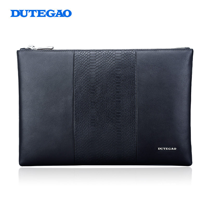 Dutegao men's leather bag envelope bag business bag bag bag bag large capacity soft leather handbag bag