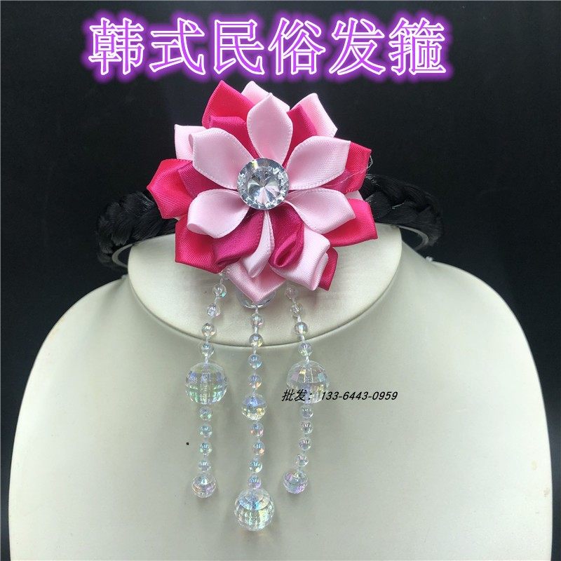 New improvement North Korean clothes ethnic flowers Han uniforms women's daily Korean court wedding gown performance and headwear hair stirrup