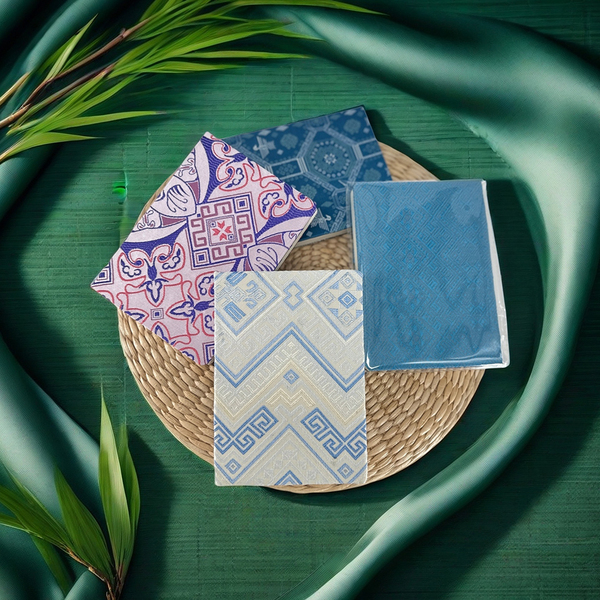 Xiuyun Workshop's Pure Handmade Zhuang Brocade Notebook, a National Heritage Traditional Brocade, Handcrafted Cultural and Creative Product