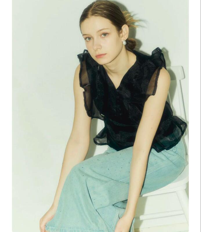Japanese Order 10000++ Niche Luxury Brand Lotus Leaf Lace-Up Fairy Chiffon Blouse Slim Fit Mmc2