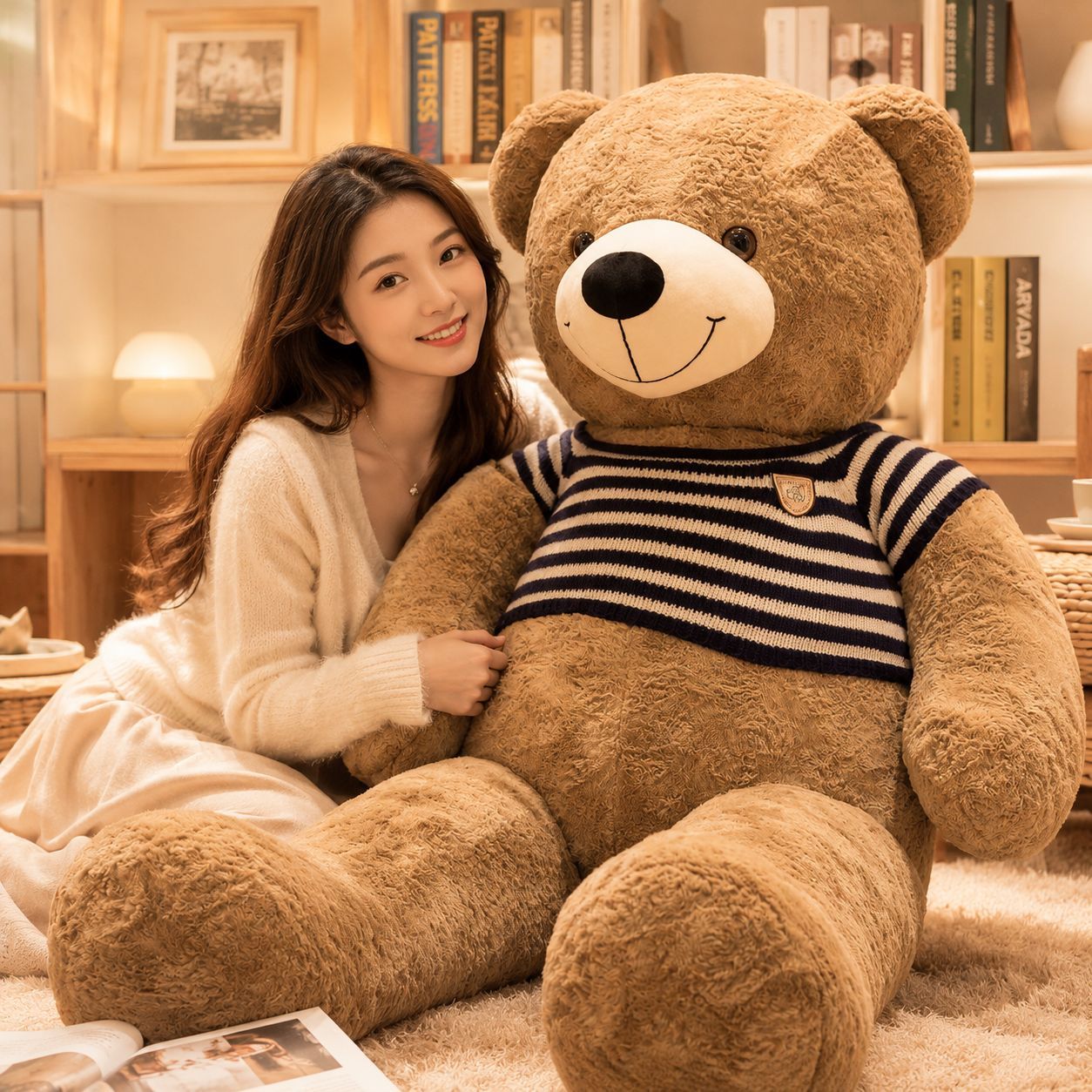 Big Bear Doll, Big Plush Toy, Cute Sweater Teddy Bear, Plush Toy, Large Hug Bear, Birthday Gift for Boys and Girls
